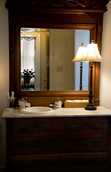 This photo of the vanity within a bed and bath suite was taken by artist/photographer Roger Kirby of Yakima, Washington.